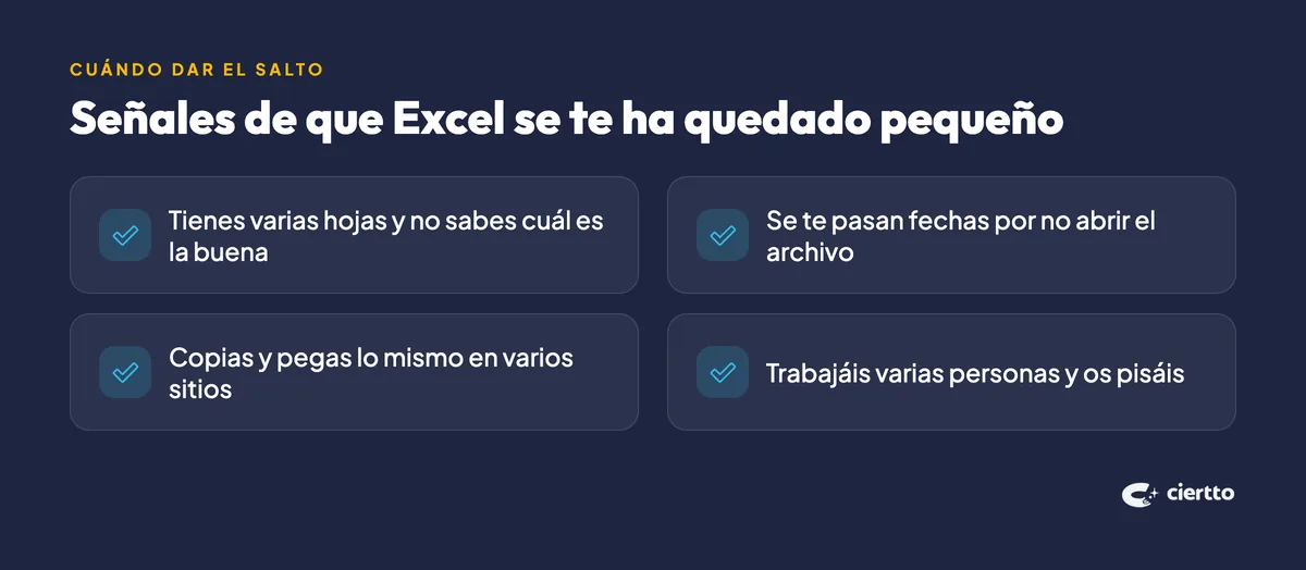 Señales de que Excel se te ha quedado pequeño para gestionar proyectos
