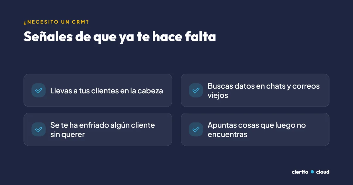 Señales de que ya necesitas un CRM si eres autónoma